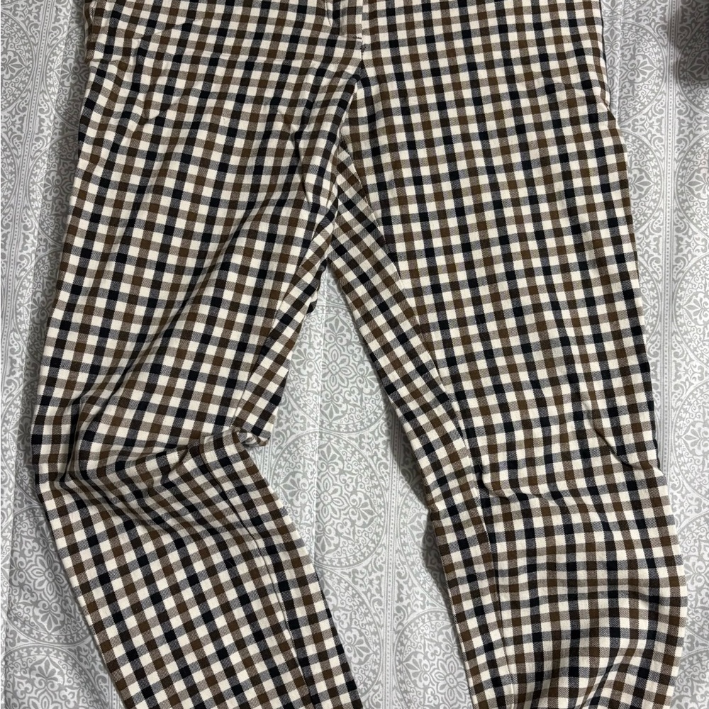 Loft black/brown/white checkered dress pants. Women’s size 6.
